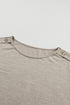 Soft Heathered Knit Button Shoulder Detail Top