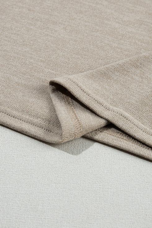 Soft Heathered Knit Button Shoulder Detail Top