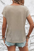 Soft Heathered Knit Button Shoulder Detail Top