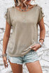 Soft Heathered Knit Button Shoulder Detail Top