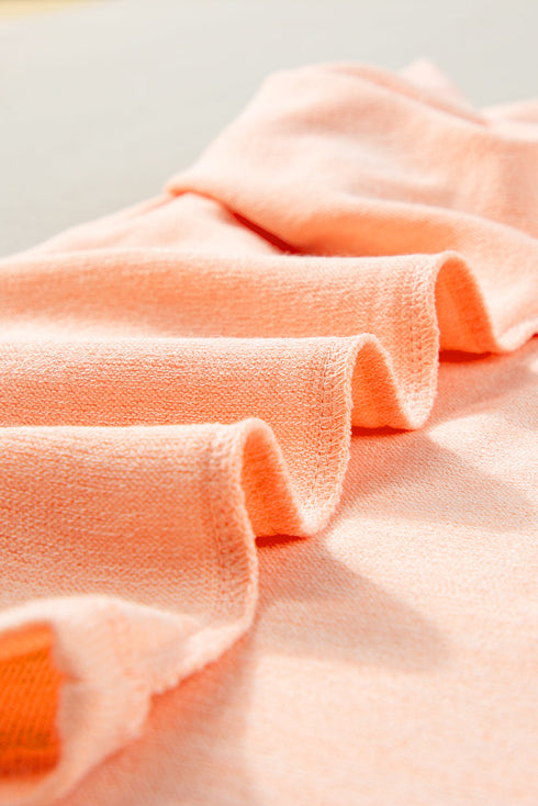 Soft Heathered Knit Button Shoulder Detail Top