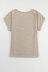 Soft Heathered Knit Button Shoulder Detail Top
