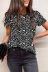 Soft Jersey Abstract Spot Print Short Sleeve Top