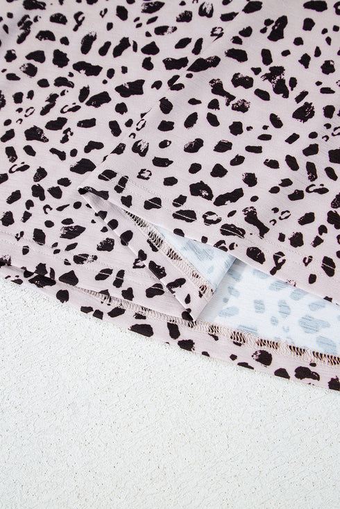 Soft Jersey Abstract Spot Print Short Sleeve Top