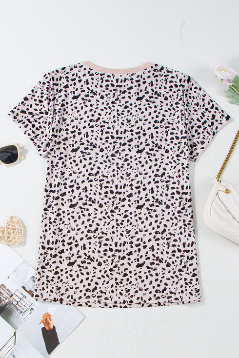 Soft Jersey Abstract Spot Print Short Sleeve Top