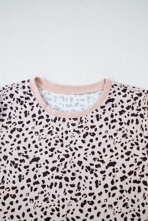 Soft Jersey Abstract Spot Print Short Sleeve Top