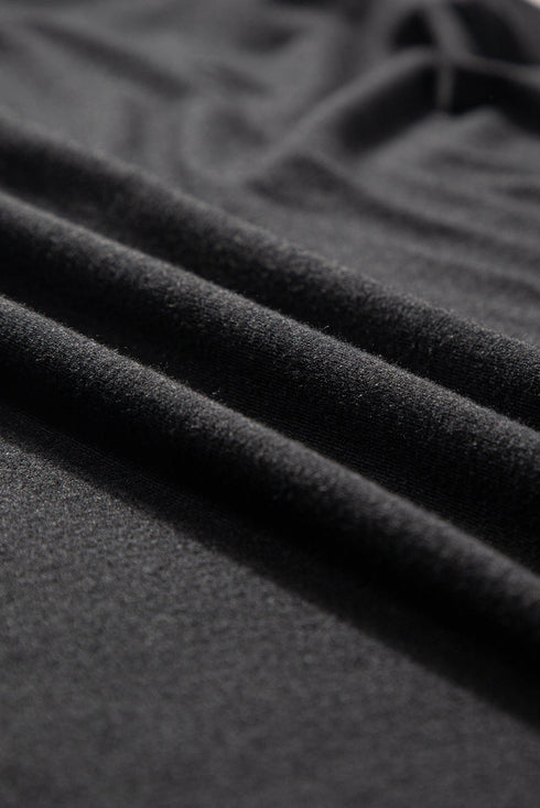 Soft Jersey Knit Rolled Sleeve Pocketed Maxi Dress