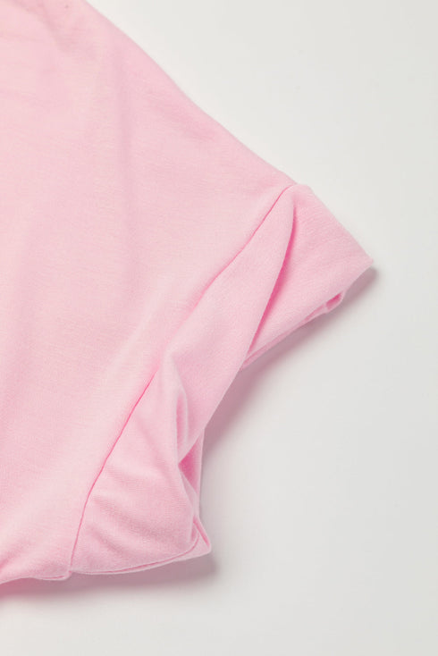 Soft Jersey Knit Rolled Sleeve Pocketed Maxi Dress