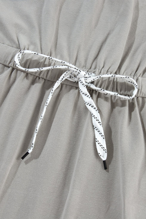Soft Jersey Knit Sleeveless Drawstring Waist Dress
