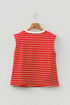 Soft Jersey Knit Striped Muscle Sleeve Tee