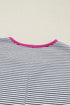 Soft Jersey Striped Print Contrast Trim Short Sleeve T Shirt