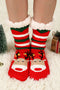 Soft Knit Cartoon Pattern Striped Crew Socks