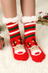 Soft Knit Cartoon Pattern Striped Crew Socks