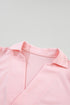 Soft Knit Collared V Neck Puff Sleeve Top