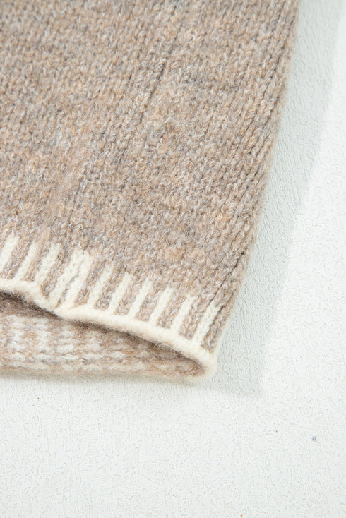 Soft Knit Contrast Tie Front Cardigan