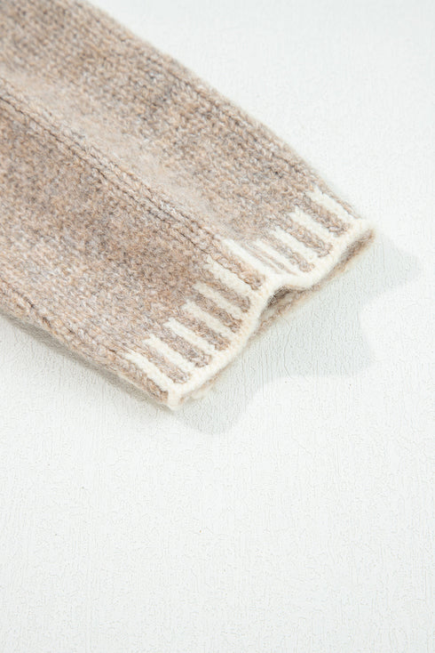 Soft Knit Contrast Tie Front Cardigan