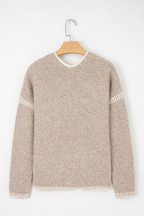 Soft Knit Contrast Tie Front Cardigan