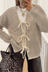 Soft Knit Contrast Tie Front Cardigan