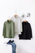 Soft Knit Cowl Neck Drawstring Pocket Tunic Top