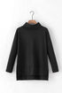 Soft Knit Cowl Neck Drawstring Pocket Tunic Top