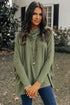 Soft Knit Cowl Neck Drawstring Pocket Tunic Top