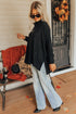 Soft Knit Cowl Neck Drawstring Pocket Tunic Top