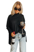 Soft Knit Cowl Neck Drawstring Pocket Tunic Top
