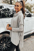 Soft Knit Cowl Neck Drawstring Pocket Tunic Top
