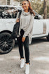 Soft Knit Cowl Neck Drawstring Pocket Tunic Top
