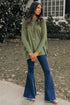 Soft Knit Cowl Neck Drawstring Pocket Tunic Top