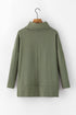 Soft Knit Cowl Neck Drawstring Pocket Tunic Top