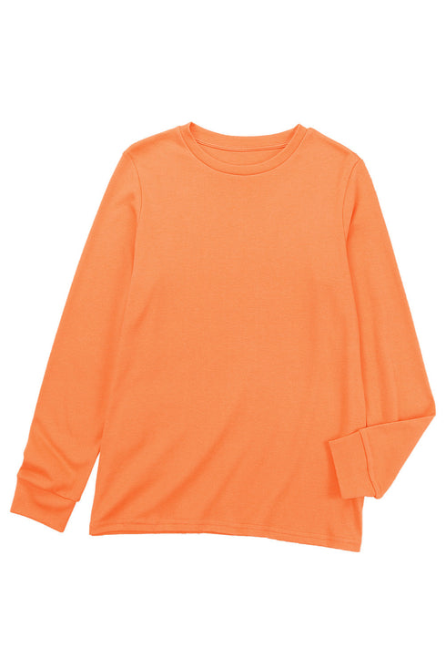 Soft Knit Crew Neck Long Sleeve Relaxed Top