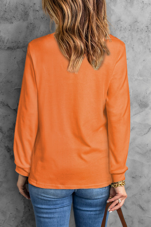 Soft Knit Crew Neck Long Sleeve Relaxed Top