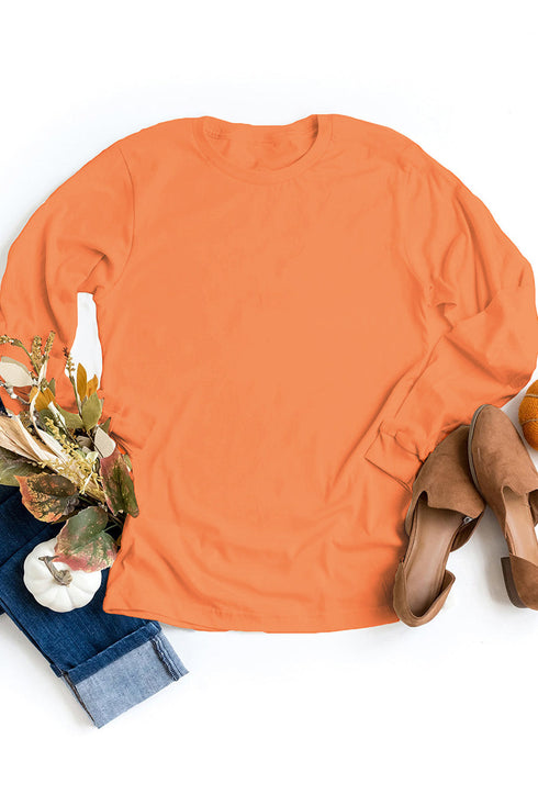 Soft Knit Crew Neck Long Sleeve Relaxed Top