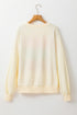 Soft Knit Exposed Seam Block Stripe Crew Neck Sweatshirt