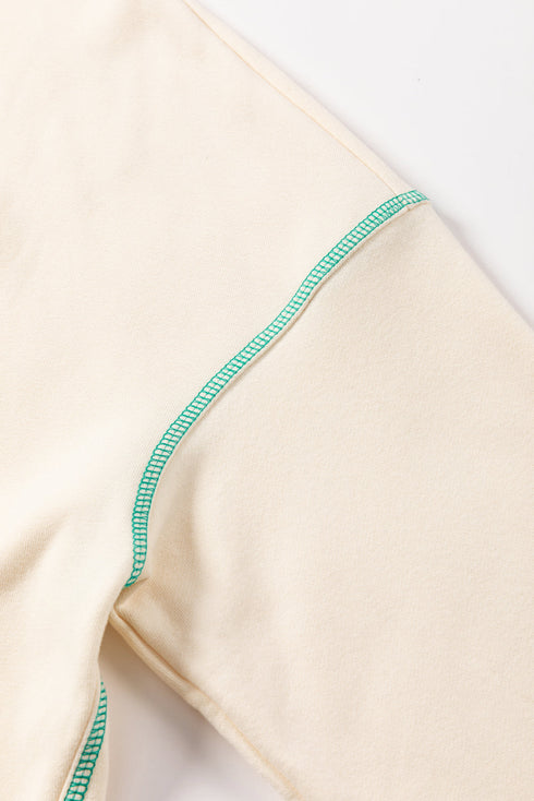 Soft Knit Exposed Seam High Low Hem Pullover Sweatshirt