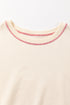 Soft Knit Exposed Seam High Low Hem Pullover Sweatshirt