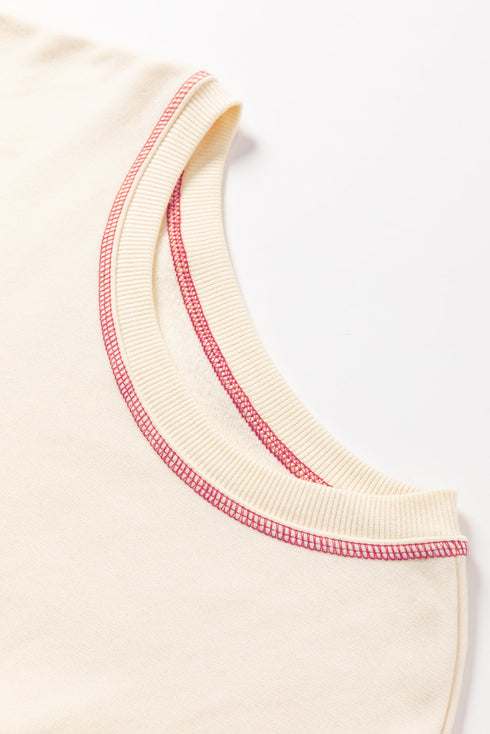 Soft Knit Exposed Seam High Low Hem Pullover Sweatshirt