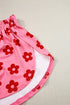 Soft Knit Floral Print Crop Tee And Shorts Set