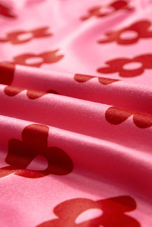 Soft Knit Floral Print Crop Tee And Shorts Set