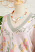 Soft Knit Floral Print V Neck Sweater