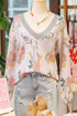 Soft Knit Floral Print V Neck Sweater