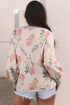 Soft Knit Floral Print V Neck Sweater