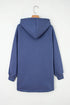 Soft Knit Geometric Drawstring Oversized Tunic Hoodie