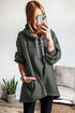 Soft Knit Geometric Drawstring Oversized Tunic Hoodie