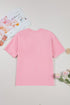 Soft Knit Half Sleeve Bow Applique Detail T-Shirt