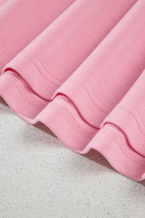 Soft Knit Half Sleeve Bow Applique Detail T-Shirt