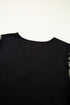 Soft Knit Lace Patchwork Short Sleeve Crew Neck Top