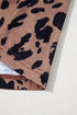 Soft Knit Leopard Print Pocket Detail V Neck Top