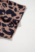 Soft Knit Leopard Print Pocket Detail V Neck Top